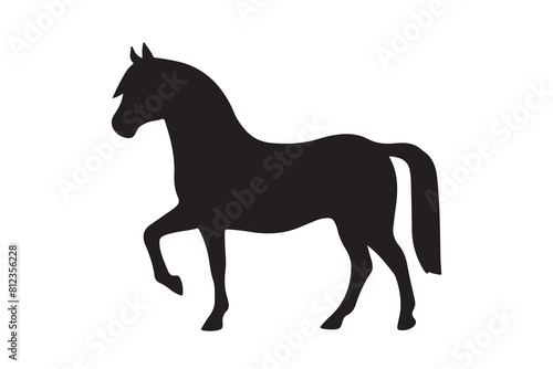 isolated black silhouette of a horse collection, Set of horse silhouette vector. A silhouette of a running horse, horse silhouette vector illustration