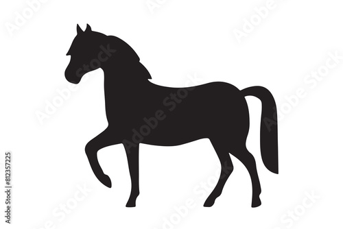 isolated black silhouette of a horse collection, Set of horse silhouette vector. A silhouette of a running horse, horse silhouette vector illustration