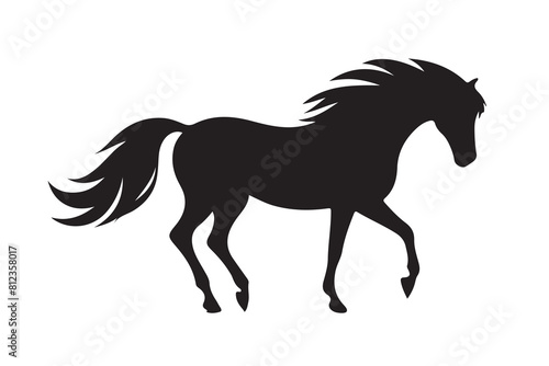 isolated black silhouette of a horse collection  Set of horse silhouette vector. A silhouette of a running horse  horse silhouette vector illustration