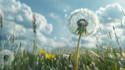 Dandelion Growing in the Meadow