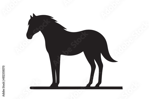 isolated black silhouette of a horse collection, Set of horse silhouette vector. A silhouette of a running horse, horse silhouette vector illustration