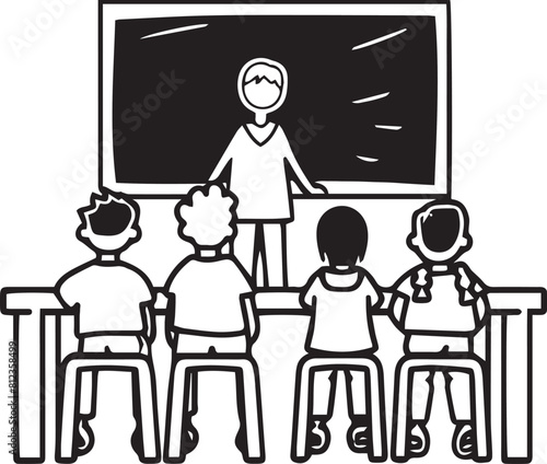 Classroom Scene with Teacher and Students