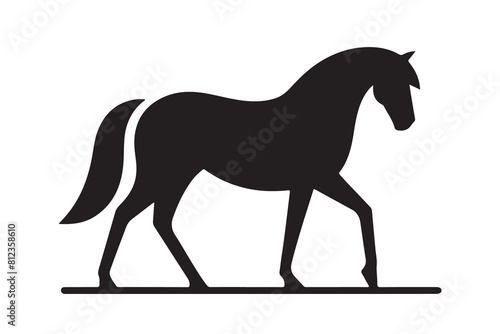 isolated black silhouette of a horse collection, Set of horse silhouette vector. A silhouette of a running horse, horse silhouette vector illustration