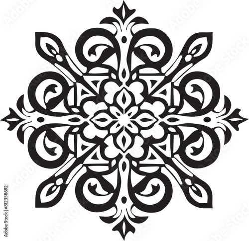 Intricate Black and White Mandala Design