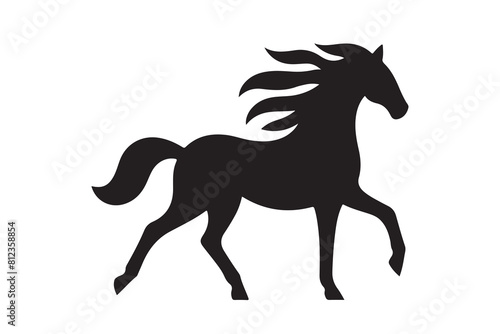 isolated black silhouette of a horse collection  Set of horse silhouette vector. A silhouette of a running horse  horse silhouette vector illustration