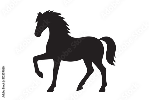 isolated black silhouette of a horse collection, Set of horse silhouette vector. A silhouette of a running horse, horse silhouette vector illustration