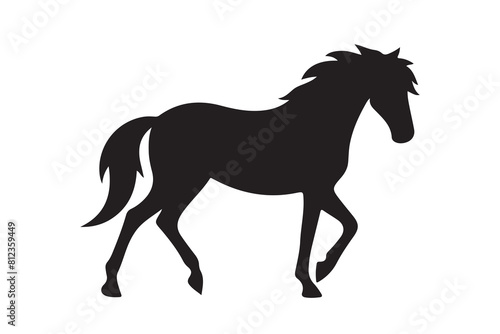 isolated black silhouette of a horse collection, Set of horse silhouette vector. A silhouette of a running horse, horse silhouette vector illustration © Creativealomgir2004