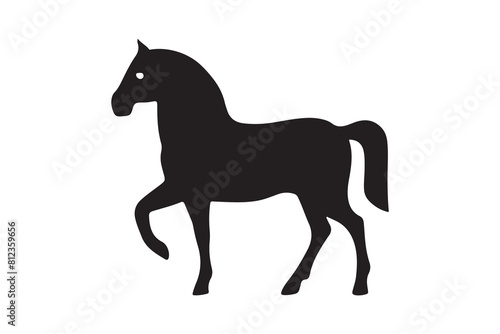 isolated black silhouette of a horse collection, Set of horse silhouette vector. A silhouette of a running horse, horse silhouette vector illustration