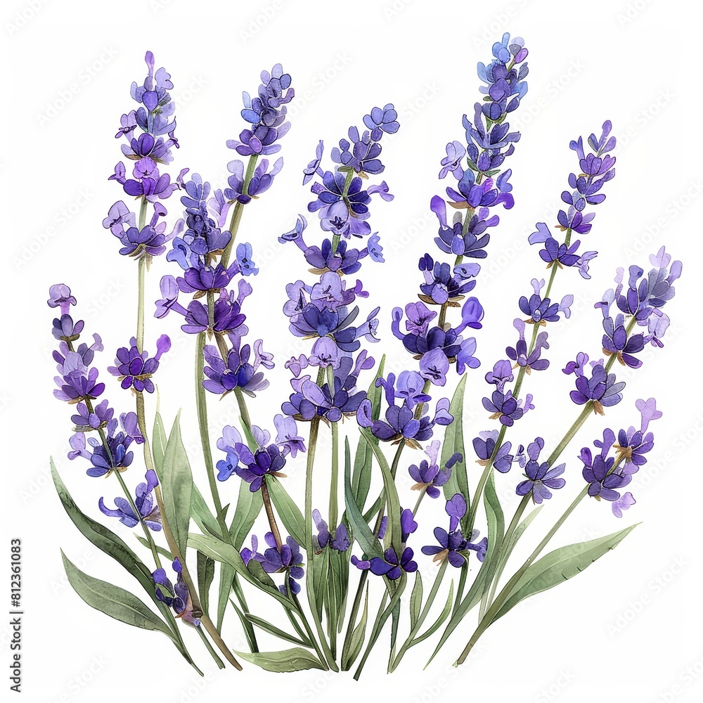 Obraz premium A beautiful watercolor painting of lavender flowers. The perfect gift for any occasion.
