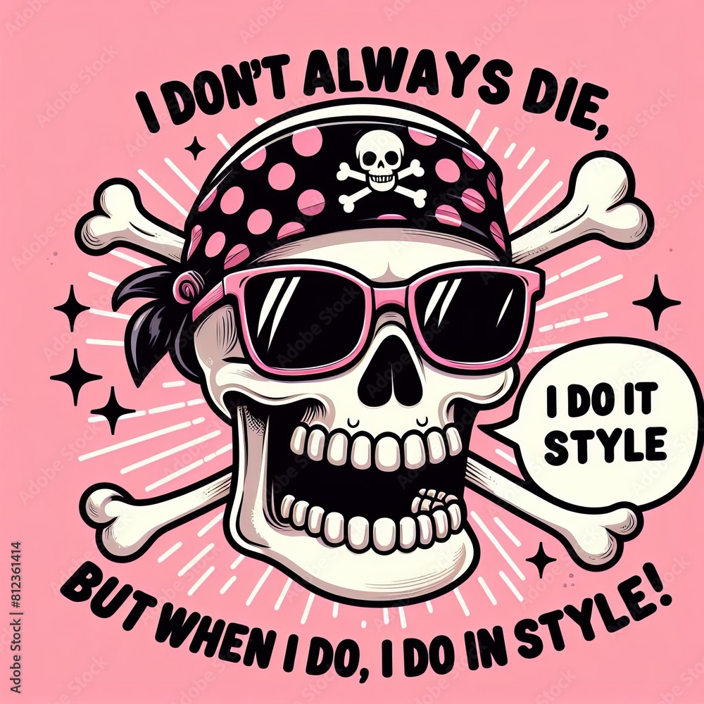 A skull wearing sunglasses and bandana image lively has illustrative meaning has illustrative meaning card design illustrator.