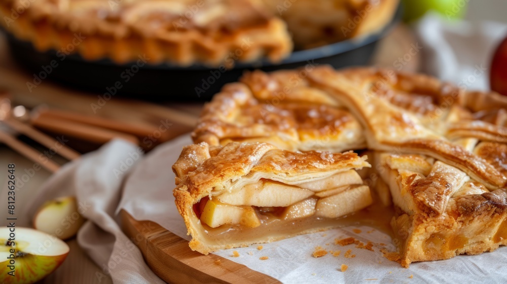 Tasty Autumn Delights: Apple Pie and Cranberries in Stunning Tasty Autumn Delights: Apple Pie and Cranberries in Stunning