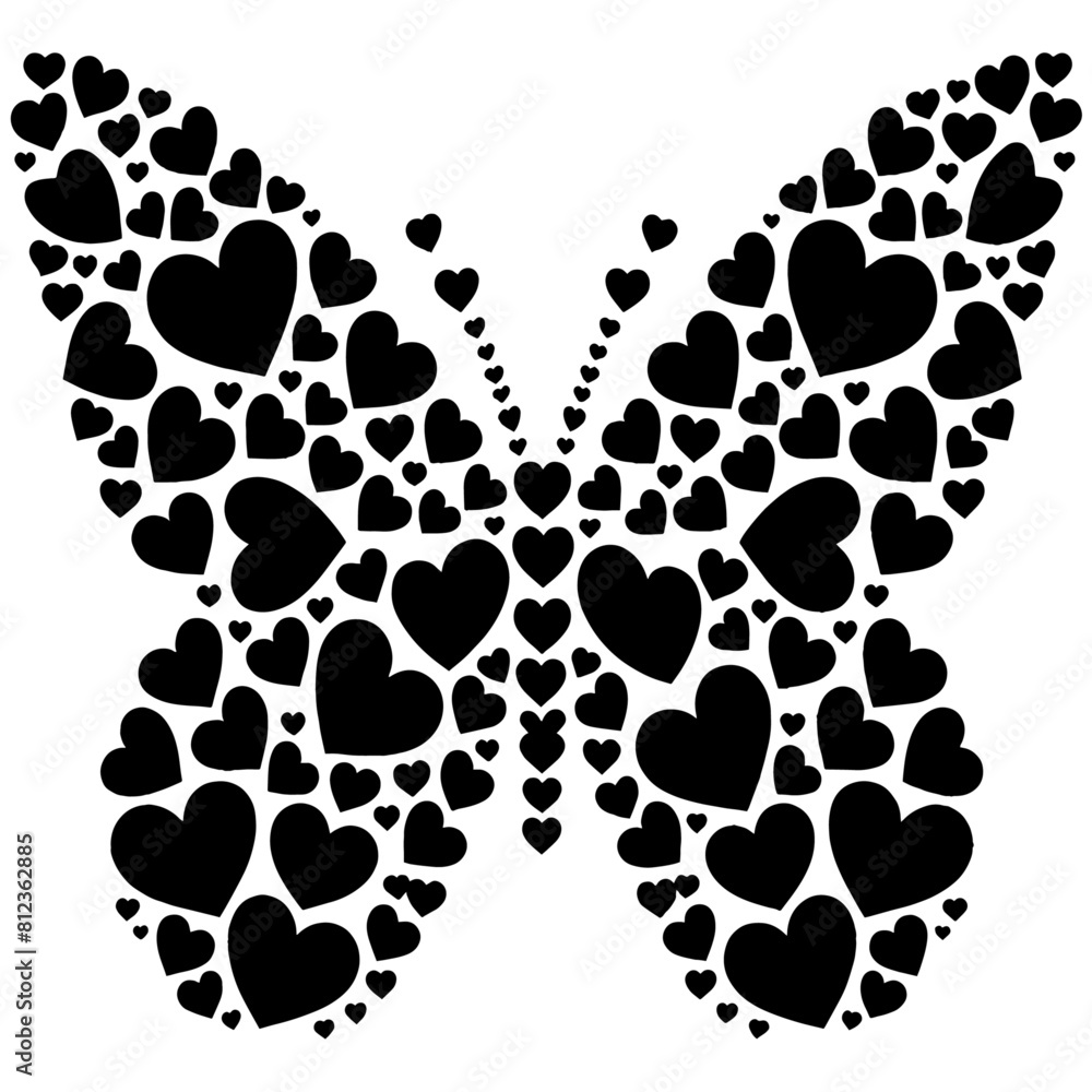 Fototapeta premium Butterfly Heart and Valentine Love Butterfly