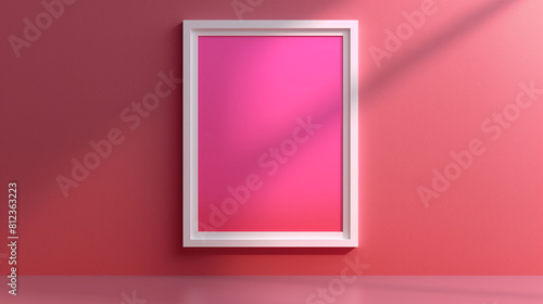 Modern Vibrancy  Hot Pink Art Frame on a Matching Tonal Wall  Perfect for Bold Interior Design Statements