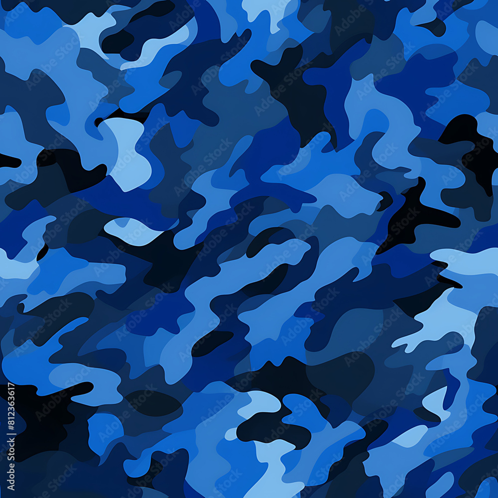 Blue camouflage digital art seamless pattern, the design for apply a variety of graphic works Blue camouflage digital art seamless pattern, the design for apply a variety of graphic works