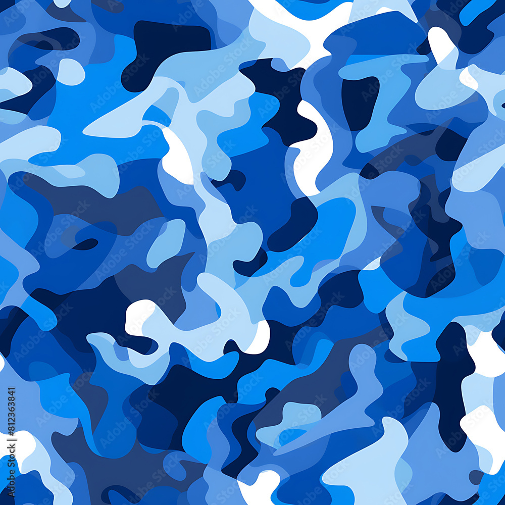 Blue camouflage digital art seamless pattern, the design for apply a variety of graphic works Blue camouflage digital art seamless pattern, the design for apply a variety of graphic works