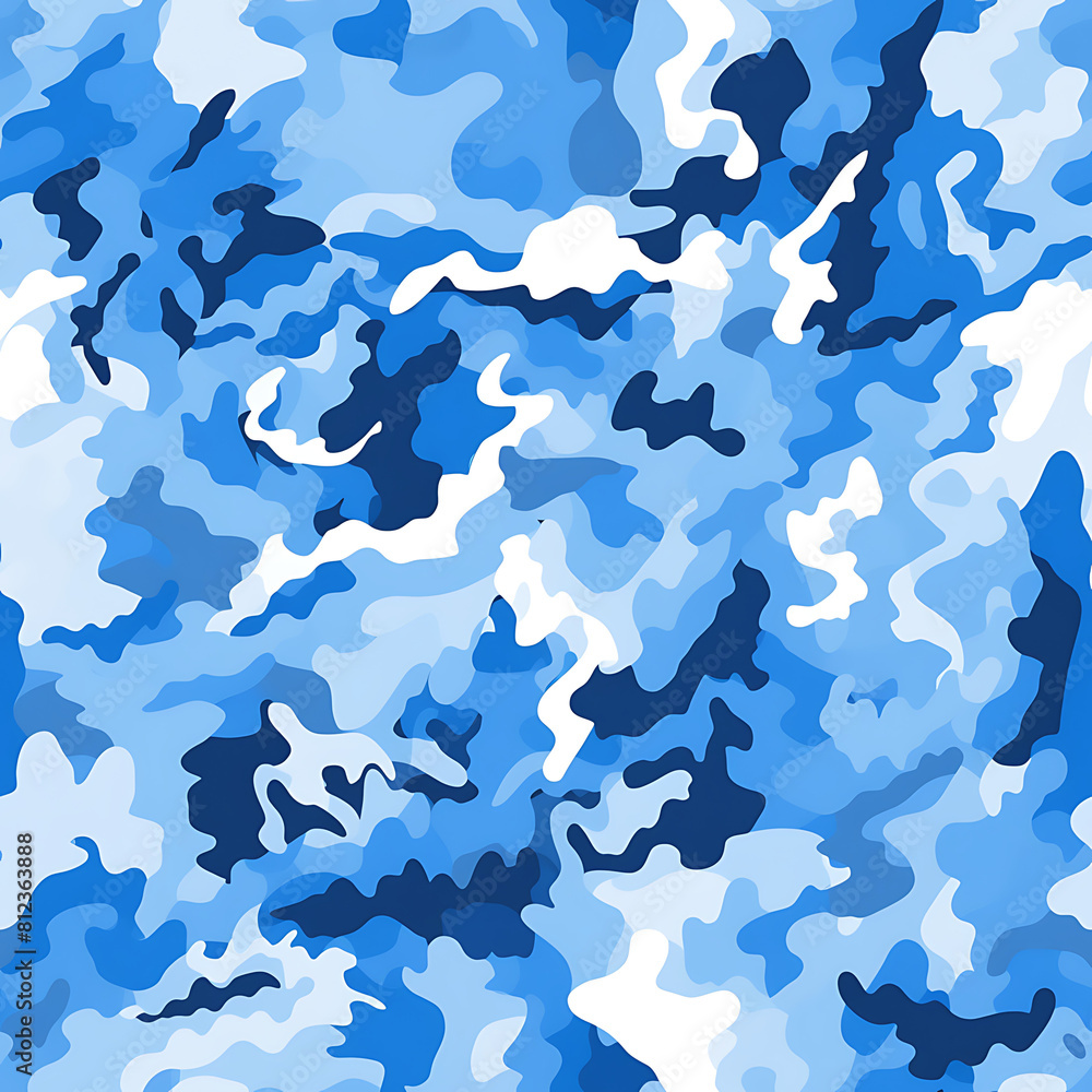 Blue camouflage digital art seamless pattern, the design for apply a variety of graphic works Blue camouflage digital art seamless pattern, the design for apply a variety of graphic works