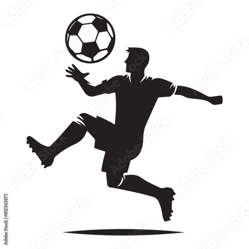 Football player silhouette vector flat illustration.