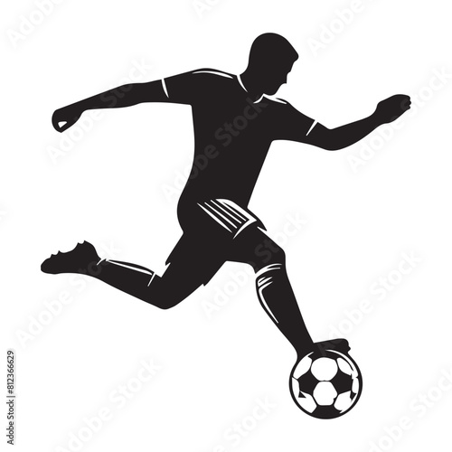 Football player silhouette vector flat illustration.