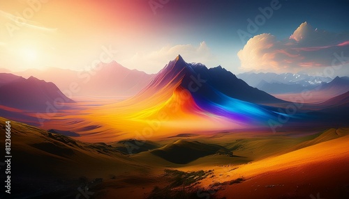 beautiful abstract cosmic colorful landscape