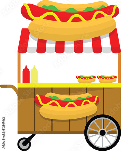 Hotdog Street Cart With Condiments