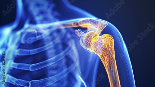 3D rendering of the shoulder joint photo