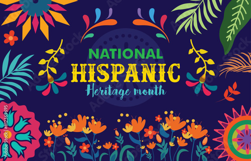 National hispanic heritage banner stock illustration
