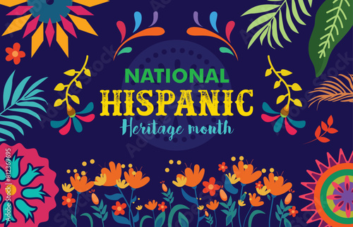 National hispanic heritage banner stock illustration