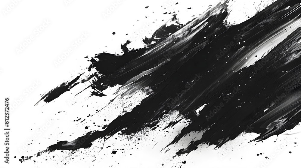 Abstract black in splash, paint, brush strokes, stain grunge isolated on clear background Abstract black in splash, paint, brush strokes, stain grunge isolated on clear background