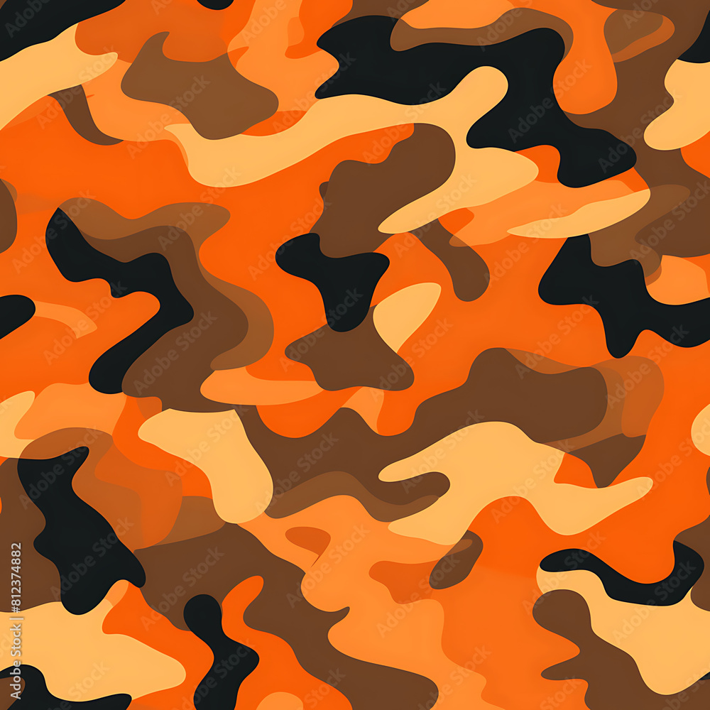 Orange camouflage digital art seamless pattern, the design for apply a variety of graphic works Orange camouflage digital art seamless pattern, the design for apply a variety of graphic works