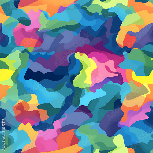 Rainbow camouflage  digital art seamless pattern  the design for apply a variety of graphic works