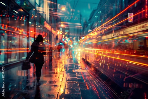 A city lit entirely by kinetic energy generated from footsteps on the streets and sidewalks