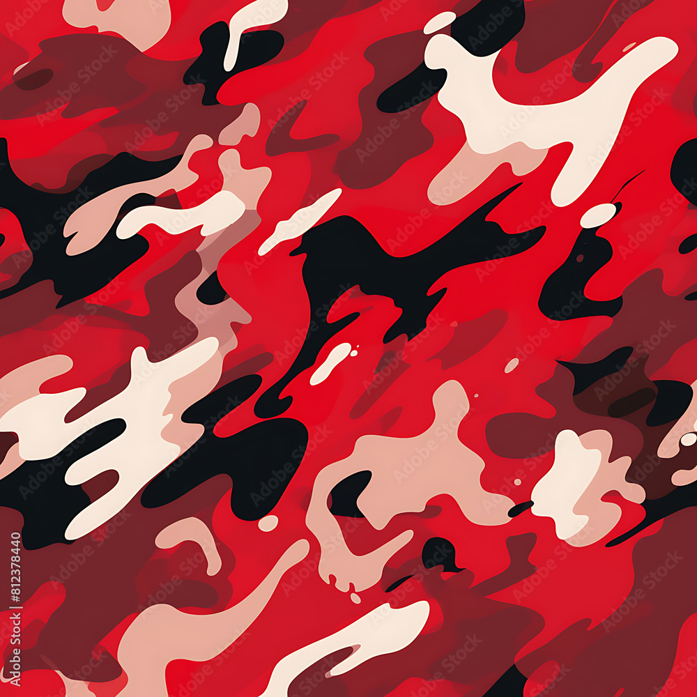 Red camouflage, digital art seamless pattern, the design for apply a variety of graphic works Red camouflage, digital art seamless pattern, the design for apply a variety of graphic works