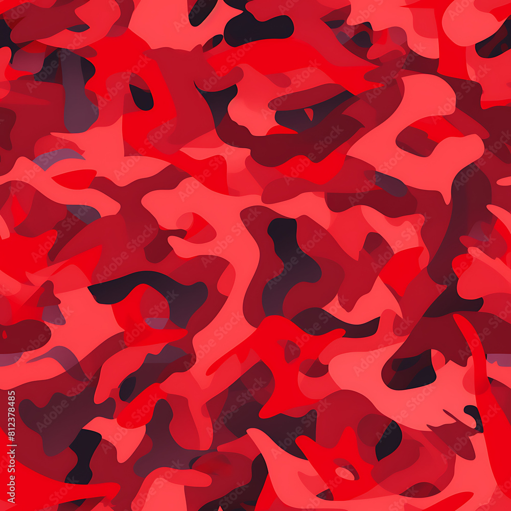 Red camouflage, digital art seamless pattern, the design for apply a variety of graphic works