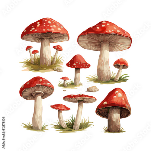 a drawing of mushrooms with a drawing of mushrooms