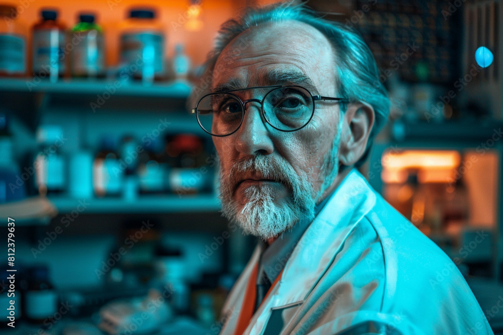 scientist in laboratory, close up portrait of doctor in hospital scientist in laboratory, close up portrait of doctor in hospital