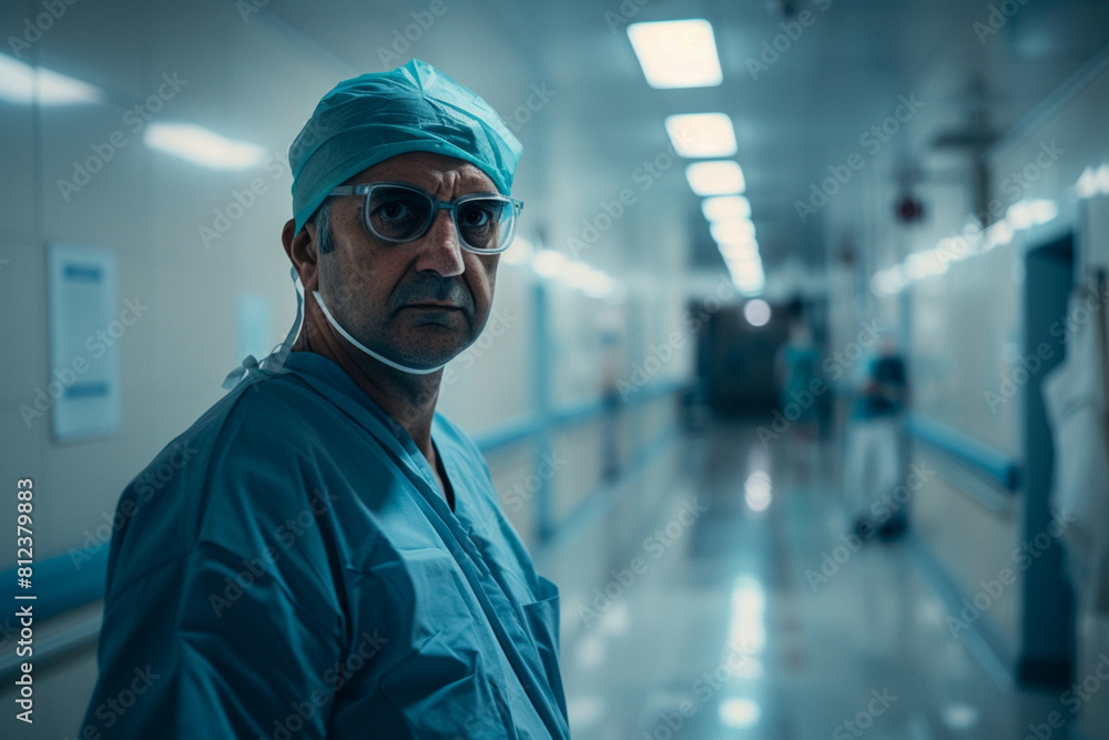 doctor in hospital, close up portrait of doctor in hospital