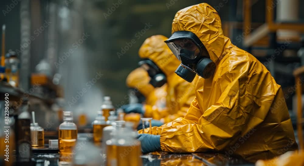 A photorealistic training session for handling hazardous materials safely in a lab setting A photorealistic training session for handling hazardous materials safely in a lab setting