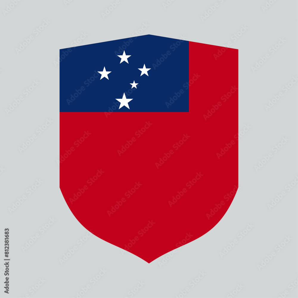 Samoa Flag in Shield Shape Frame Samoa Flag in Shield Shape Frame