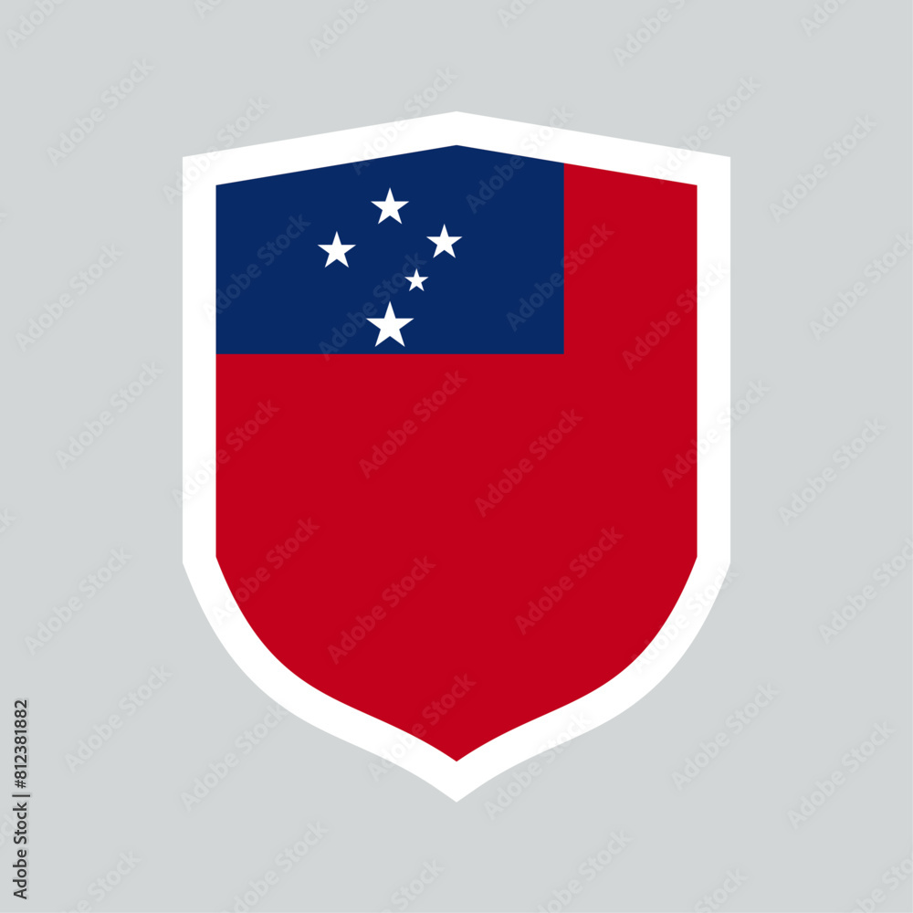 Samoa Flag in Shield Shape Frame