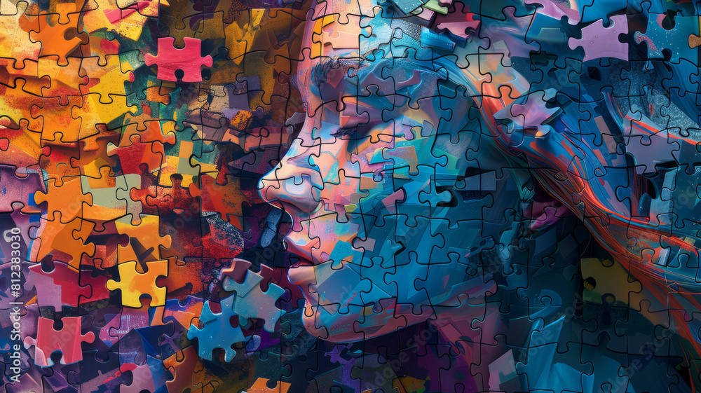 Fototapeta premium generative AI to evoke depth and complexity, symbolizing the intricate workings of the human mind. Ensure space for textual exploration.