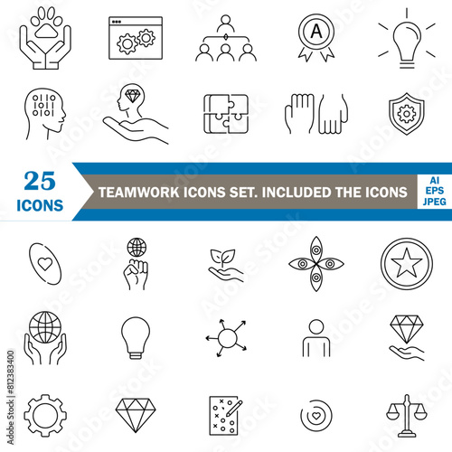 Teamwork icon set. Included the icons vector illustrator set