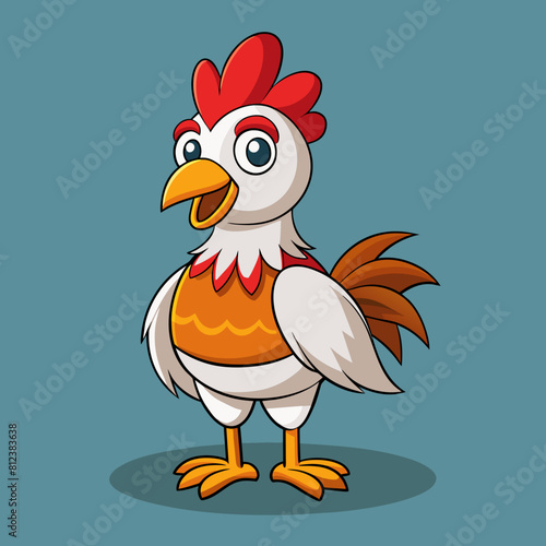 rooster isolated on white vector illustration