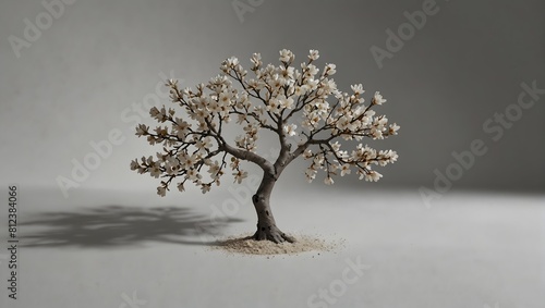  In the purity of white, a solitary almond rests, its delicate curvature a subtle contrast against the blank expanse ai_generated
