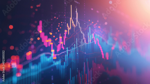 An investment chart for the stock market is displayed.