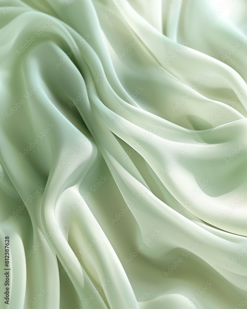 Gradient mint green silk fabric, soft and smooth, suitable for summer clothing. Gradient mint green silk fabric, soft and smooth, suitable for summer clothing.