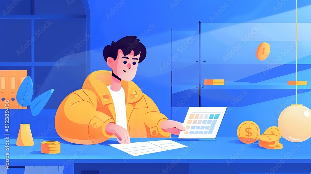 Real estate accountant working with spreadsheets and financial statements Real estate accountant working with spreadsheets and financial statements