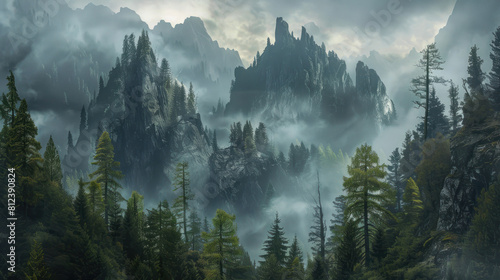 Mountains, forests and rocks revealed creating fascinating images. © Santy Hong