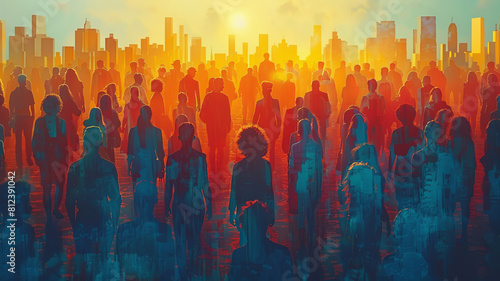 a group of people representing lots and different jobs and profissions,generative ai