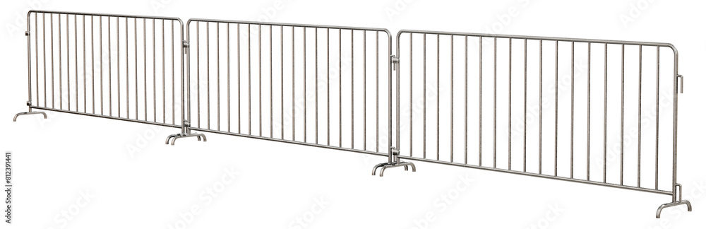 3D render showcases a lightweight, pre-galvanized steel barricade (isolated background) with bridge feet for added stability. Ideal for temporary safety solutions in construction or event settings. 3D render showcases a lightweight, pre-galvanized steel barricade (isolated background) with bridge feet for added stability. Ideal for temporary safety solutions in construction or event settings.