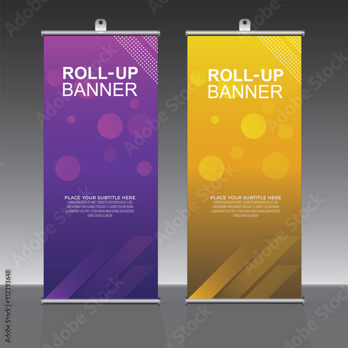 Roll up banner design template, vertical, corporate background, pull up design,  vector, abstract geometric background, modern x-banner and flag-banner,rectangle 